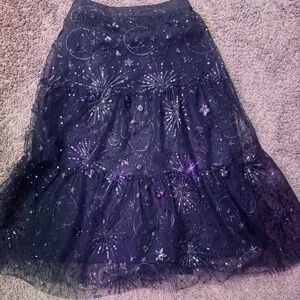 Elegant Black Starry Night Skirt